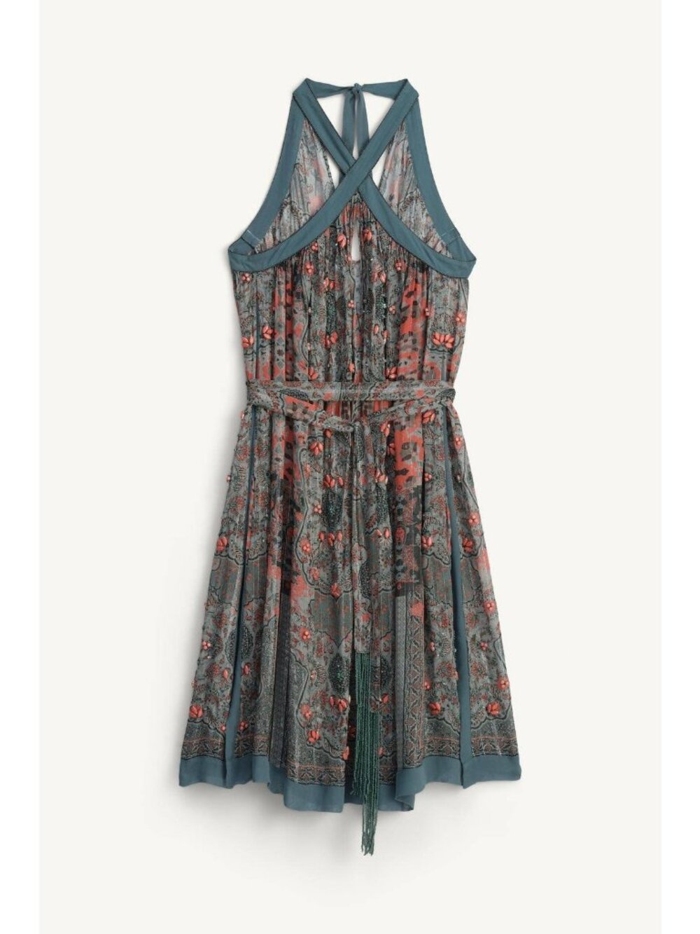 Zara Womens Halter Dress Halter S Pink Blue Limited Ed 2903/400 NWT